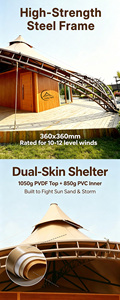 บ้านพักตากอากาศแบบเต็นท์วิลล่าหรูหรากึ่งถาวรจากเคนยา พร้อมห้องน้ำ สำหรับธุรกิจบริการท่องเที่ยวหรือจัดงานขนาดเล็ก - Product Image 3