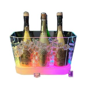 Cubo de hielo LED de gran capacidad, recargable, con luz RGB, enfriador de champán para bar, KTV, discoteca - Product Image 4