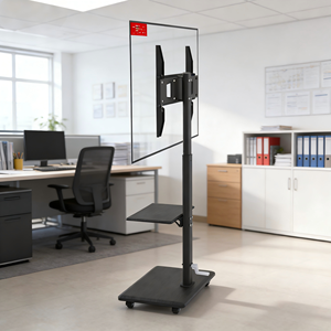 VESA Soporte de TV moderno de metal de acero 600x400 Soporte de elevación de pantalla móvil de 32-65 <span class=keywords><strong>pulgadas</strong></span> Carro de TV plano giratorio móvil libre Carro <span class=keywords><strong>Plasma</strong></span> - Product Image 2