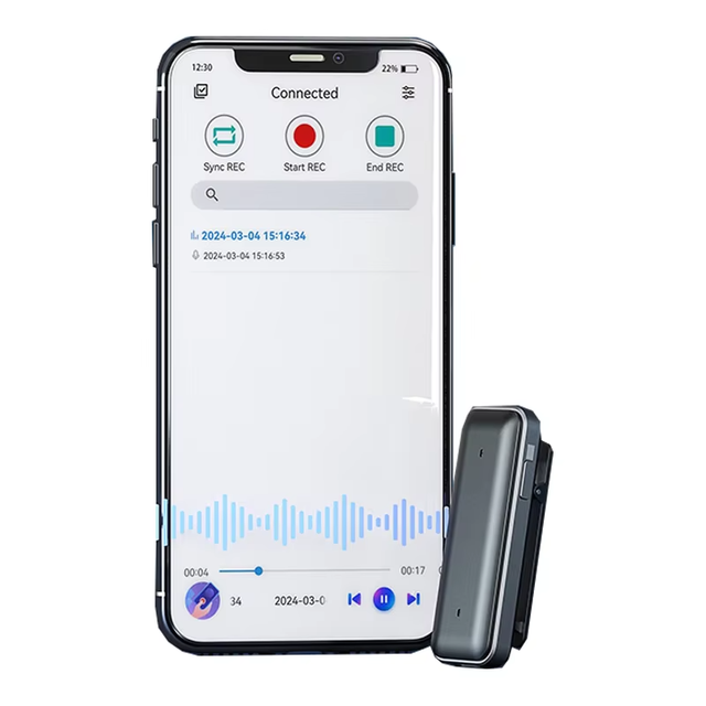 SHMCI T5 Zinc Alloy Long Time Voice Activated Mini Professional Digital Audio Sound BT USB Mobile Phone APP Clip MP3 Recorder