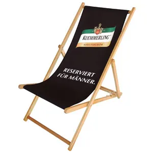 Logo personnalisé Fabricant chaise longue de plage pliante chaise de plage inclinable chaise longue en bois pliable
