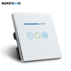 MakeGood-Marco de metal plateado estándar del Reino Unido, panel de vidrio con sentido táctil, interruptor de atenuación WIFI, compatible con Alexa, Google <span class=keywords><strong>Home</strong></span> - Product Image 1