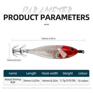 Simulation Lumineux En Bois Crevettes Leurres Plomb Crevettes Appâts Jigs Crochet Calmar Crochet Mer Pêche Pieuvre Calmar Leurre - Product Image 6