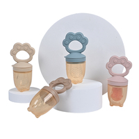 Custom Logo Bpa Gratis Food Grade 2 In 1 Siliconen Fruit Baby Fopspeen Bijtring Met 3 Verwisselbare Kinderen Sap Tandjes Tepel