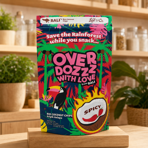 Bolsa de Embalaje de Alimentos con Forro de Aluminio, Diseño de Selva de <span class=keywords><strong>Bali</strong></span> <span class=keywords><strong>a</strong></span> Todo Color, Mate, con Base, para Chips de Coco Crujiente - Product Image 2