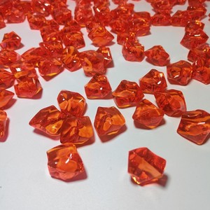 Cubitos de Hielo Acrílicos Simulados 24x30mm Transparentes Naranja, Piedras Sueltas, Decoraciones para Acuarios, Adornos - Product Image 1
