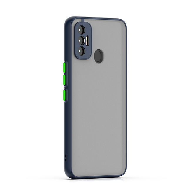 Hot Selling Design Frosted Transparent Pc Colorful Tpu Hybrid Bumper for Tecno LC7 Pouvoir4 Mobile Back Cover