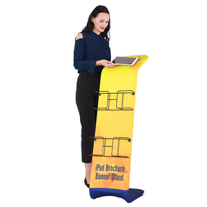 Customized Pad Sharing Station Stand Custom Print Tension Fabric Display Pad Sharing Station <strong>Tablet</strong> Kiosk Stands - Product Image 1
