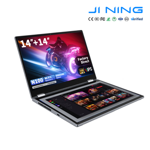 Nouvel ordinateur portable à double écran N100 14+14 pouces tactile en métal 1920x1200 anglais 16 Go de RAM 512 Go de SSD 2 en 1 pliable 11 UK Hfbook14/n100-907 - Product Image 1