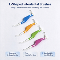 Brosses interdentaires en forme de L, tête en fil métallique fin, poignée ergonomique antidérapante, nettoyage buccal en profondeur