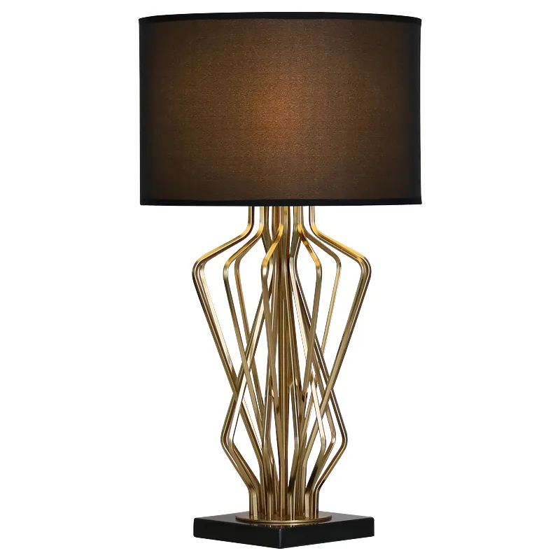Modern Italian fashion metal and cloth lampshade table lamp from bedroom luxury bedside lightings