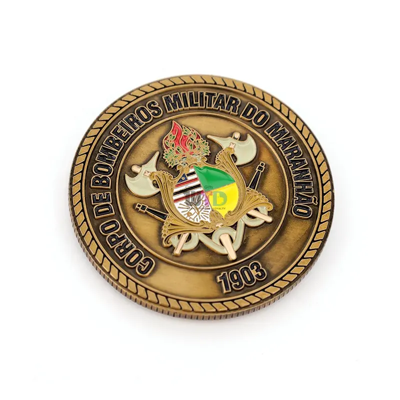 New Design custom logo metal challenge Coin antique brass coins commemorative coin