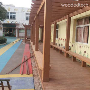 WPC ไม้เพอร์โกลาทำจากไม้โพลีเมอร์ผสมกับแผ่นโพลีคาร์บอเนตเคลือบผิวเกล็ดกันยุงสำหรับระเบียงและพื้นที่สปา - Product Image 3