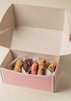 Boîte à biscuits personnalisée, recyclable, pliable, rose, pour gâteaux, bonbons, beignets et macarons