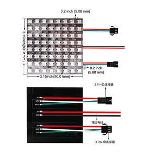 DC5V WS2812B 개별 주소 지정 디지털 유연한 <span class=keywords><strong>LED</strong></span> 패널 RGB 매트릭스 스크린 WS2812 IC 모듈 64/256 픽셀 - Product Image 3