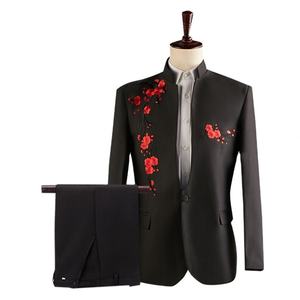 ชุดสูทผู้ชายสไตล์จีน ดีไซน์ล่าสุด เสื้อโค้ท กางเกง ปักลาย คอจีน ชุดจีนโบราณ - Product Image 2