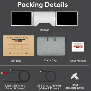 Écran portable OEM 15,6 pouces pour ordinateur portable, extension d'écran FHD IPS USB-C, connectivité unique, double moniteur externe pour la vente en gros - Product Image 6