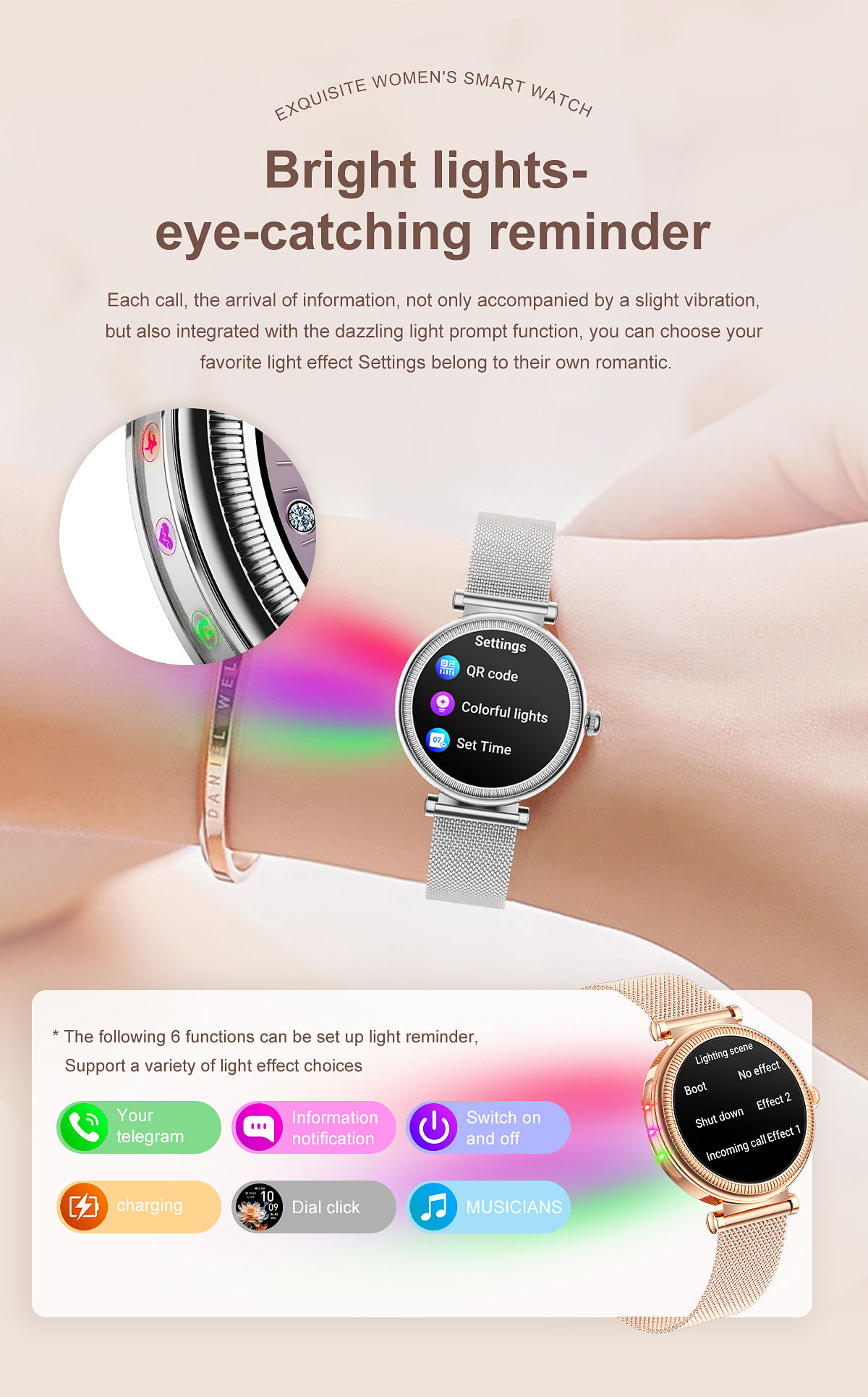 2025 Lady Smart Watch CF37 Inch Ultra-thin Body Multiple