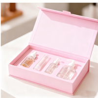 Embalaje cosmético de lujo reciclado respetuoso con el medio ambiente laminado brillante con logotipo personalizado embalaje de papel de cartón magnético Cajas de Regalo esponja