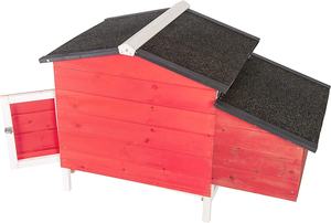 Poulailler extérieur en bois poulailler cage à volaille rouge avec plateau, rampe et nichoir pour une utilisation intérieure et extérieure - Product Image 5