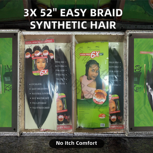 Estensioni tinte in stile Yaki a trama singola da 3x 52 pollici Pre-elasticizzati da 26 ''300g per donne con treccia facile da <span class=keywords><strong>donna</strong></span> con Fiber proteiche ritardanti di fiamma - Product Image 2