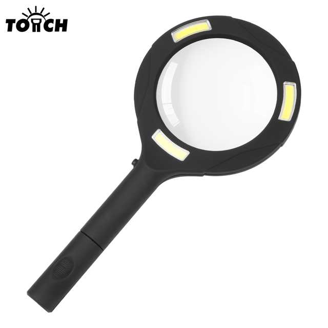 Rechargeable LED Magnifying Glass with Light Handheld Reading Magnifier for Elderly Jewelry Repair Inspection
