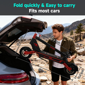 สกู๊ตเตอร์ออฟโรดอะลูมิเนียมประสิทธิภาพสูงจากสหรัฐอเมริกา กำลังไฟ 250 วัตต์*4 แบตเตอรี่ลิเธียม ระยะทาง 70 กม. ยางสำหรับถนนขนาด 11 นิ้ว พับได้ กันน้ำ - Product Image 5