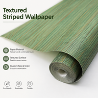 Papier peint tissé 3D à rayures - Absorbant le son et antidérapant - Pour salon, chambre, hôtel, maison, villa - Décoration intérieure