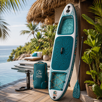 Planche à pagaie gonflable transparente avec deux zones claires en EVA pour les sports nautiques sur lac, plage et océan