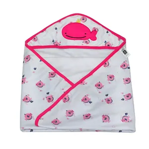 Оптовая продажа, успокаивающие 100% хлопковые полотенца для упаковки новорожденных, одеяло с капюшоном в виде медведя, банное детское полотенце