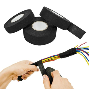 2- Kain Fleece Hitam Oranye Tahan Api Poliester PET untuk Pembungkus Mesin Mobil, Kabel Otomotif, dan Pita Perekat - Product Image 2