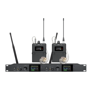 Moniteur intra-auriculaire sans fil double canal OEM AC-110, isolation phonique, stéréo, pour la surveillance de scène, les chanteurs, les groupes et les performances live. - Product Image 1