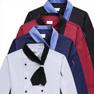 Vesbhusha OEM Blouse de Chef Unisexe à Manches Longues en Maille Tissée Noire Respirante Polyester/Coton Imperméable pour Cuisine et Restaurant - Product Image 3