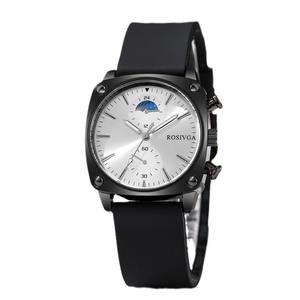 Montre chronographe à quartz de luxe pour homme Mouvement <span class=keywords><strong>SEIKO</strong></span> Boîtier en alliage et bracelet en silicone Cadran 35mm 3BAR Résistant à l'eau Style de fête - Product Image 5