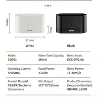 Humidificateur ultrasonique portable USB, diffuseur d'huiles essentielles à flamme aromatique, vente en gros pour usage domestique, hôtelier et automobile