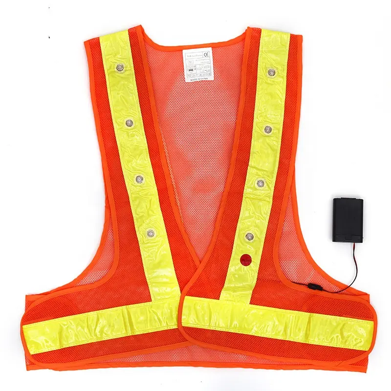 100% polyester mesh fabric Three flashing mode running led reflective safety vest
