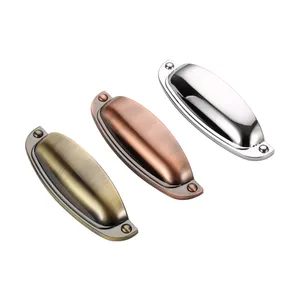 FILTA Hardware Modern Simple Shell Shaped Handles Brushed Nickel Cup Pulls