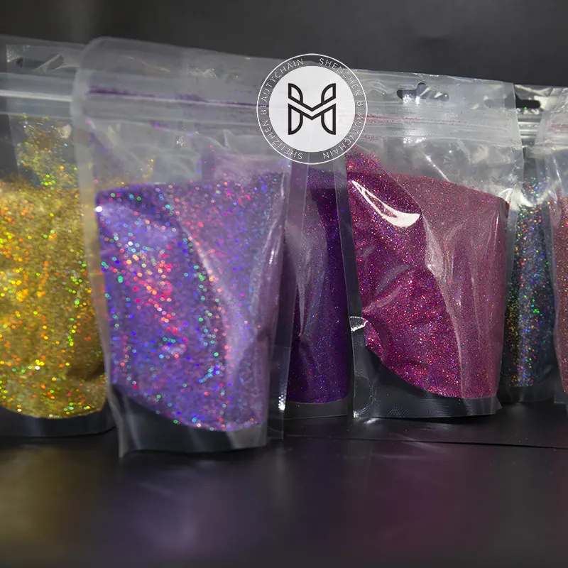 In magazzino all'ingrosso paillettes olografiche Bulk 15g Bag Glitter olografici Glitter fini per artigianato Nail Face & Craft Decoration