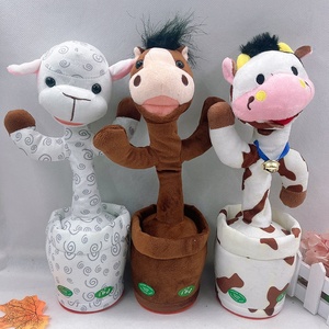 Juguete de Peluche de Conejo Cantante y Bailarín 2023, Juguete de Peluche de Vaca Rosa que Habla, Gira y Repite, Muñeca de Peluche de Cactus Rosa, Flor Bailarina con Luces - Product Image 6
