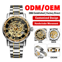 Montre Squelette Mécanique Forsining pour Homme, Marque T Winner, Vente Directe Usine, Bracelet Chaîne, Montre à Remontage Manuel Tendance pour Hommes