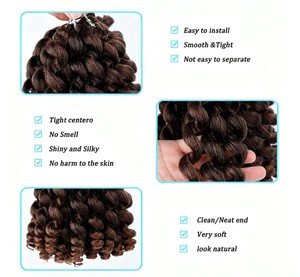 Extensiones de Cabello Trenzadas de Crochet Amygir de 8 Pulgadas <span class=keywords><strong>para</strong></span> Rizar, Sintéticas, Resistentes al Calor, Súper Suaves y Ligeras, Venta al por Mayor - Product Image 4
