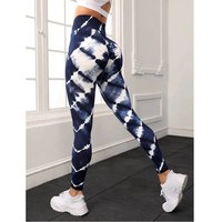 Leggings de yoga pour femmes à taille haute, effet tie-dye sans couture, avec extensibilité quadridirectionnelle pour l'entraînement physique et le renforcement des hanches