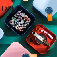 Kit de couture et de réparation portable avec boîte de rangement pour aiguilles et fils, boutons carrés, outils de réparation de couture, vente en gros