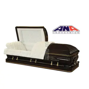 ANA Support cofanetto funerario in legno massello in stile americano con finitura lucida personalizzata con manici