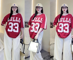 Completo Sportivo e Casual Alla Moda, Set Due Pezzi con Stampa, Maglia a Maniche Corte e Pantaloni a Gamba Larga, Leggero e Trendy - Product Image 3