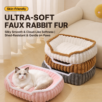 Coussin carré en peluche douce pour animaux de compagnie, lavable, chaud, en coton PP, pour chat et chien, avec fond antidérapant, vente en gros
