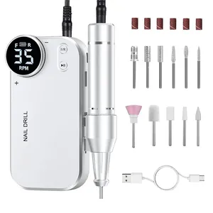 Taladro de uñas recargable de 2023 RPM, pantalla LCD inalámbrica de 35000 RPM, pulidor de uñas de manicura profesional inalámbrico para salón de belleza - Product Image 4