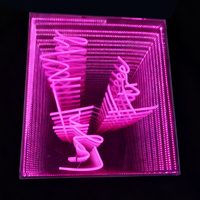 Insegna Luminosa LED 3D Personalizzata con Logo a Specchio Infinito, Decorazione da Parete per Casa, Bar, Ufficio, Negozio, Regalo con Consegna Diretta