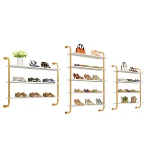 Modern Wall-mounted Display Shelves Handbag Shoe Storage Racks Metal Gold Storage Racks