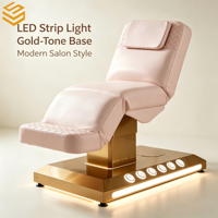 Lit de massage électrique de luxe, table de massage large avec lumière LED et tabouret pour hôtel, centre de spa, mobilier de relaxation